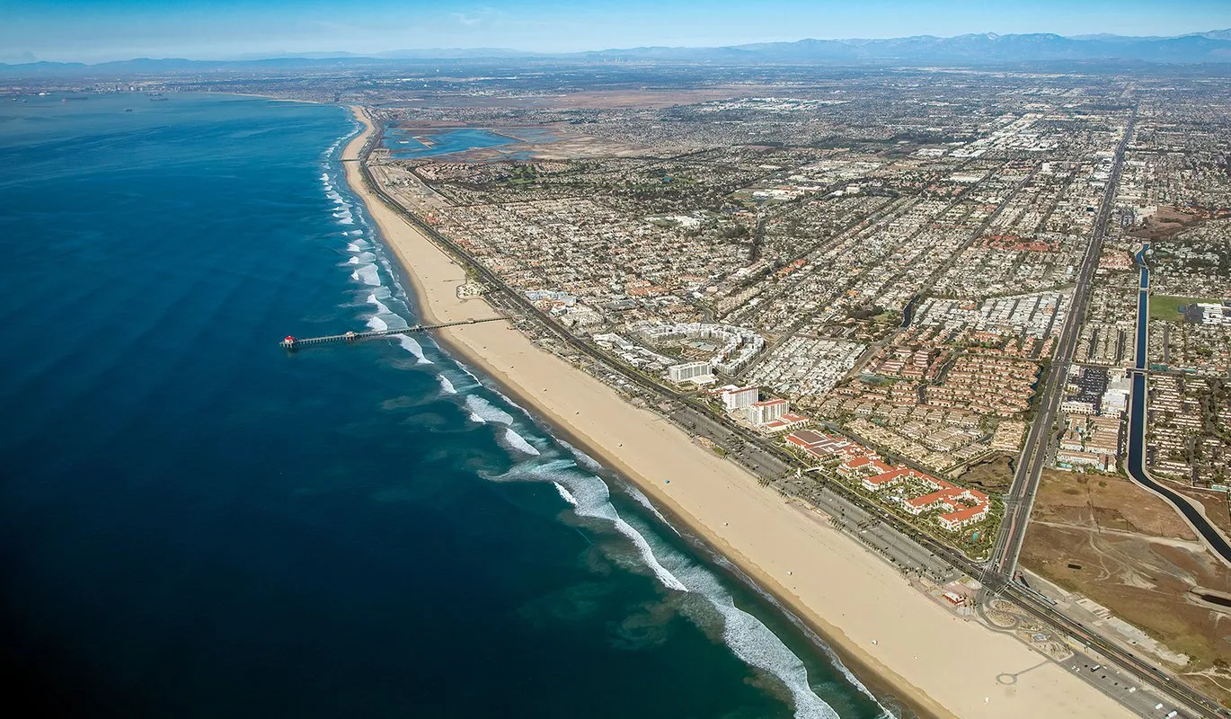 Aerial view of Huntington Beach